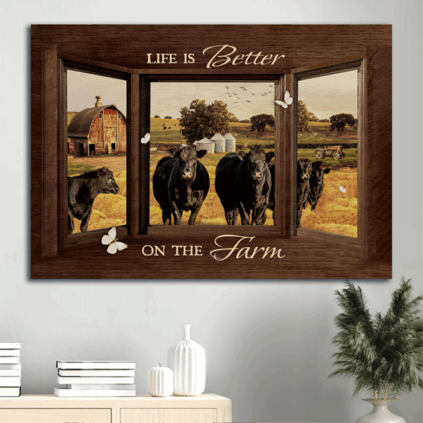 Jesus Landscape Poster: Black Cow & Rice Field Farm Drawing – Christian Wall Art Gift