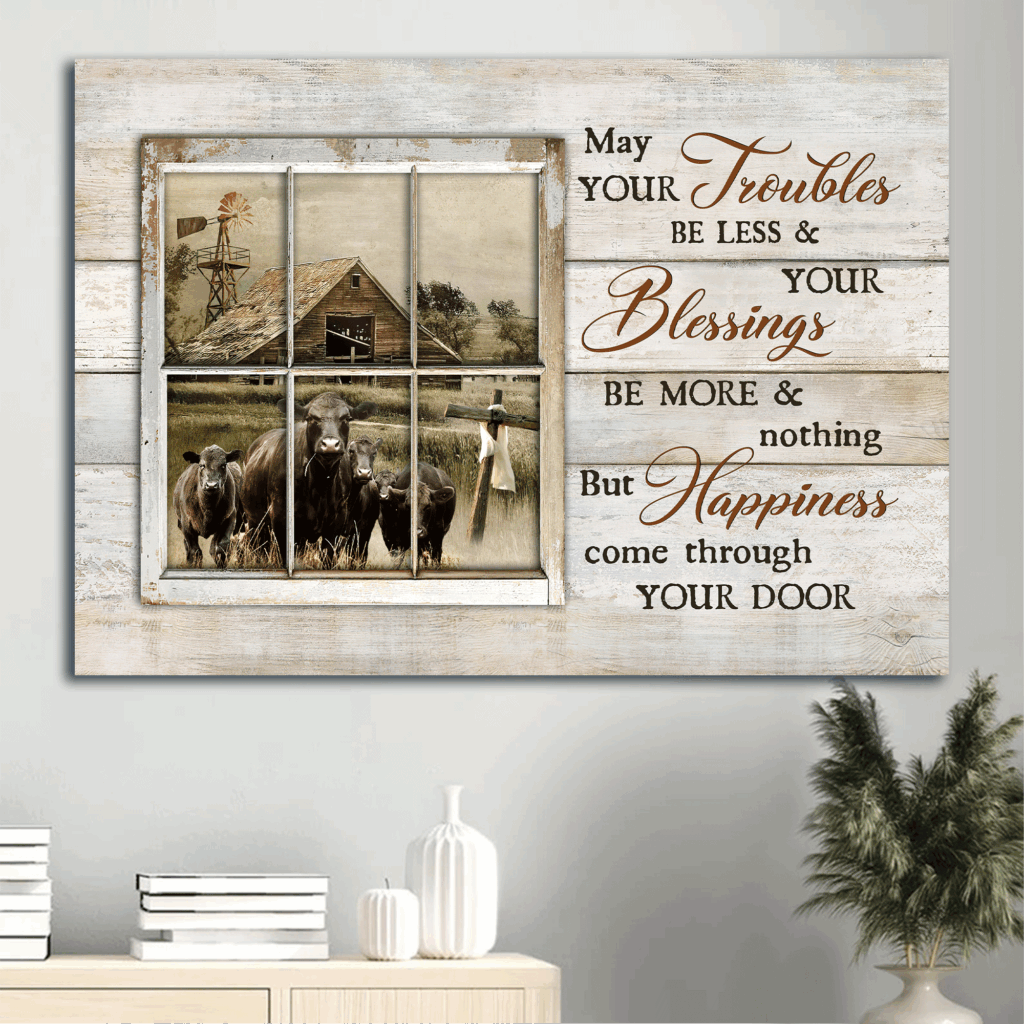 Jesus Landscape Poster Home Decor Gift – Christian Wall Art with Black Cow Green Meadow and Wooden House Poster Home Decor Gift Print – May Your Trouble Be Less Jesus Landscape Poster Home Decor Gift – Christian Wall Art with Black Cow Green Meadow and Wooden House Poster Home Decor Gift Print – May Your Trouble Be Less