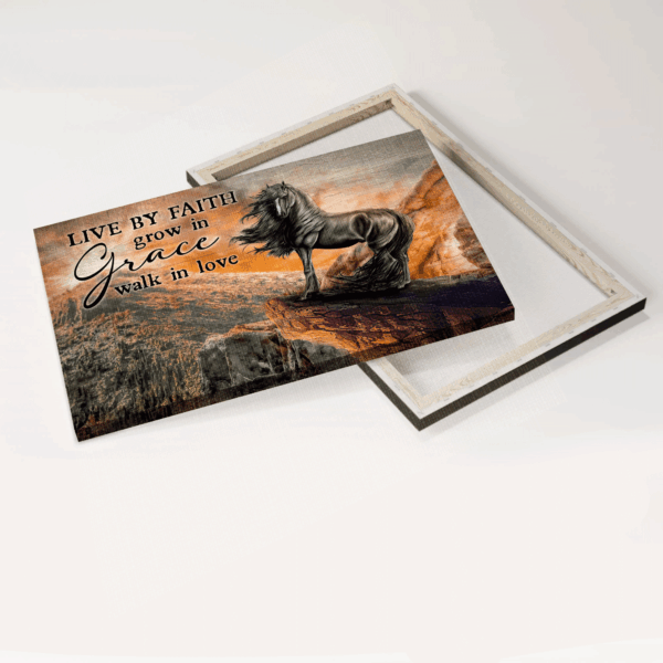 Christian Landscape Poster Home Decor Gift – Black Horse & Volcano  Poster Home Decor Gift – Faith Grace Love – Wall Art Prints