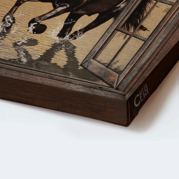 Jesus Landscape Poster: Black Horse & Sunset  Poster Home Decor Gift Gift for Horse Lover & Christian Wall Art