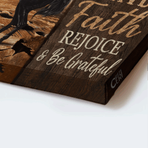 Christian Home Decor Gift: Jesus Landscape Poster with Black Horse Painting 1