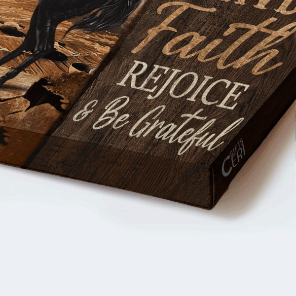 Christian Home Decor Gift: Jesus Landscape Poster with Black Horse Painting