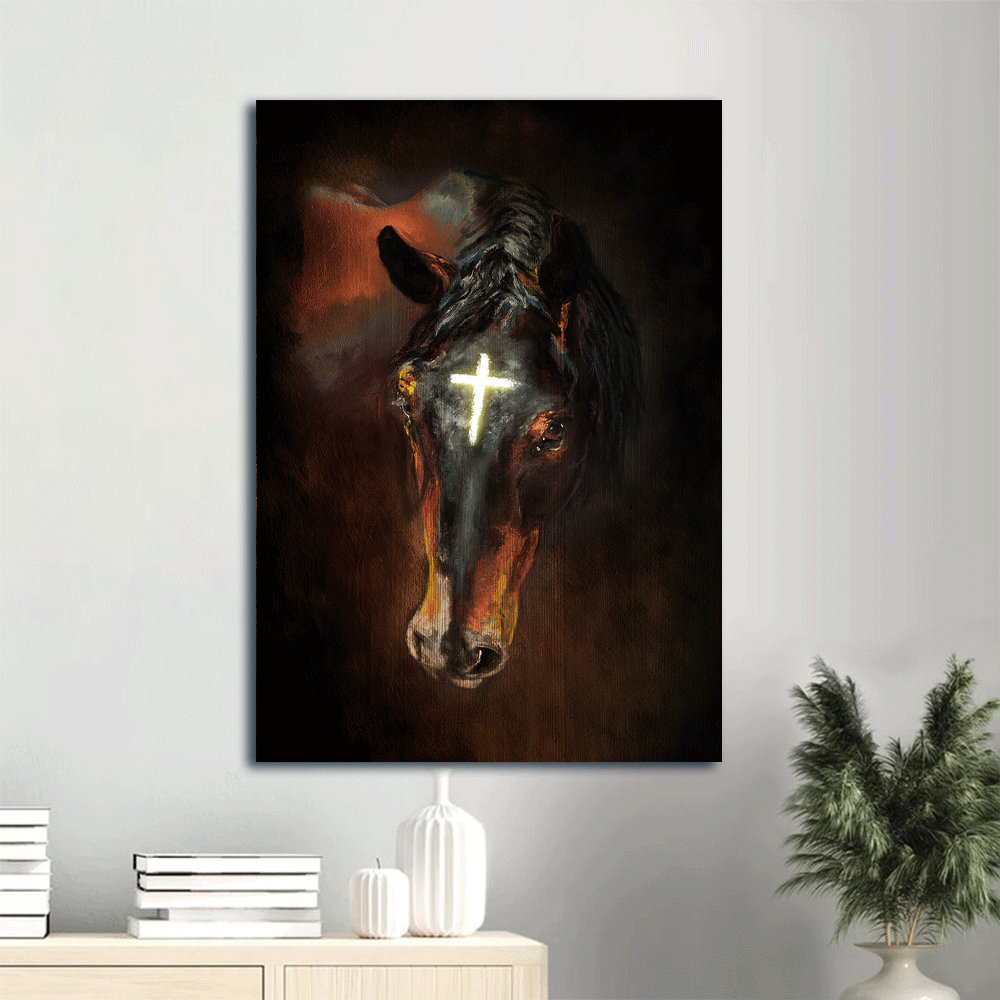 Jesus Portrait Poster Home Decor Gift – Black Horse Painting with Shining Cross Christian Wall Art Prints Jesus Portrait Poster Home Decor Gift – Black Horse Painting with Shining Cross Christian Wall Art Prints