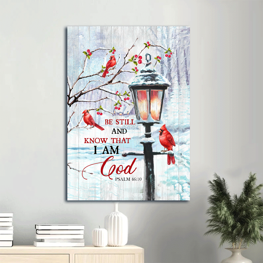 Christian Home Decor Gift: Jesus Portrait Poster with Black Lantern Drawing Red Cardinal Snow and Cranberry Poster Home Decor Gift – Be Still and Know that I am God – Christian Wall Art Christian Home Decor Gift: Jesus Portrait Poster with Black Lantern Drawing Red Cardinal Snow and Cranberry Poster Home Decor Gift – Be Still and Know that I am God – Christian Wall Art