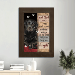 Black Labrador Jesus Portrait Poster - Christian Wall Art Home Decor Gift Print