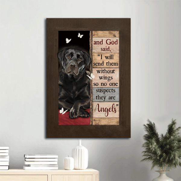 Black Labrador Jesus Portrait Poster – Christian Wall Art Home Decor Gift Print