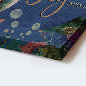 Christian Home Decor Gift: Jesus Landscape Poster with Sea Turtle and Joyful Ocean Painting 1