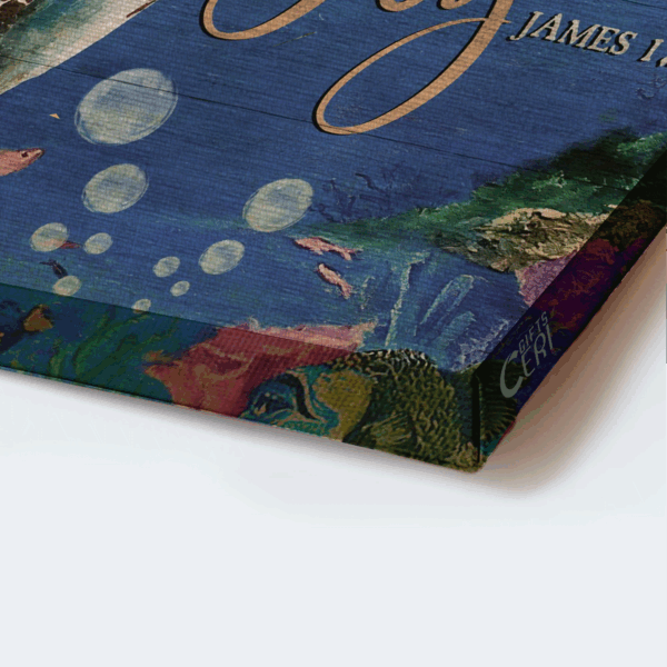 Christian Home Decor Gift: Jesus Landscape Poster with Sea Turtle and Joyful Ocean Painting