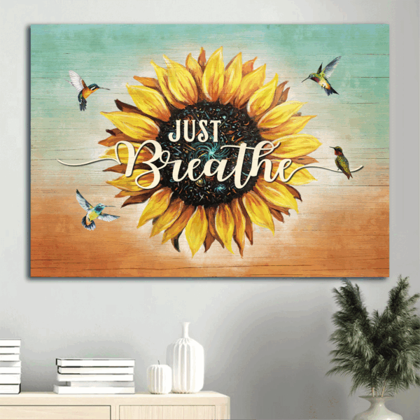 Jesus Landscape Poster Home Decor Gift – Sunflower Cardinal Painting Pastel Background – Perfect Gift for Christians
