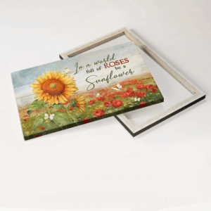 Christian Home Decor Gift: Jesus Landscape Poster with Sunflower and Red Rose Field 3