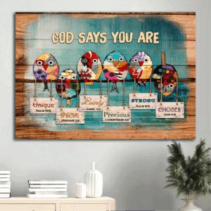 Colorful Birds Jesus Landscape Poster Home Decor Gift - Christian Wall Art Print