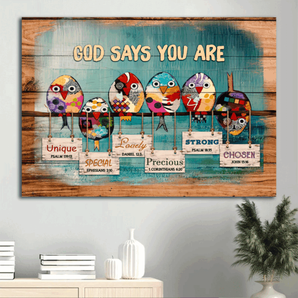 Colorful Birds Jesus Landscape Poster Home Decor Gift – Christian Wall Art Print