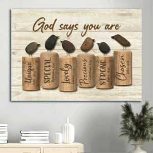 Jesus Landscape Poster: Bird Drawing & Rock Painting Home Decor Gift for Christian - Christian Wall Art Prints