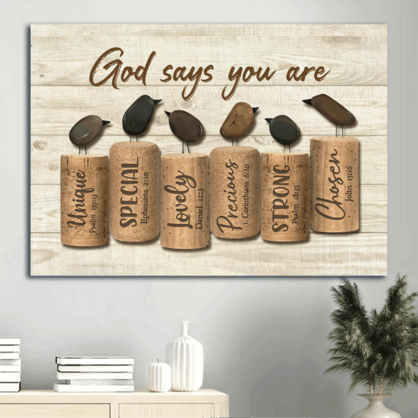 Jesus Landscape Poster: Bird Drawing & Rock Painting Home Decor Gift for Christian – Christian Wall Art Prints