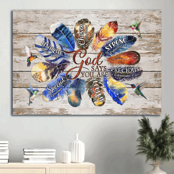 Jesus Landscape Poster Home Decor Gift – Colorful Hummingbird Patterns for Christian Wall Art