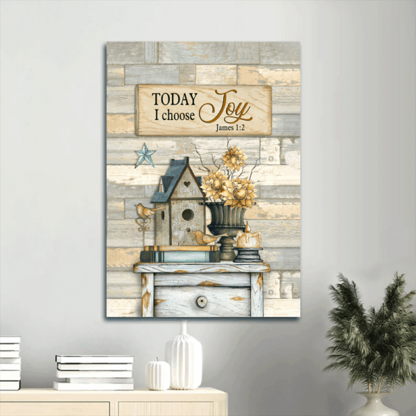 Christian Home Decor Jesus Portrait Poster Gift – Vintage Picture Sunflower Vase Birdhouse – Joyful Christian Wall Art Prints