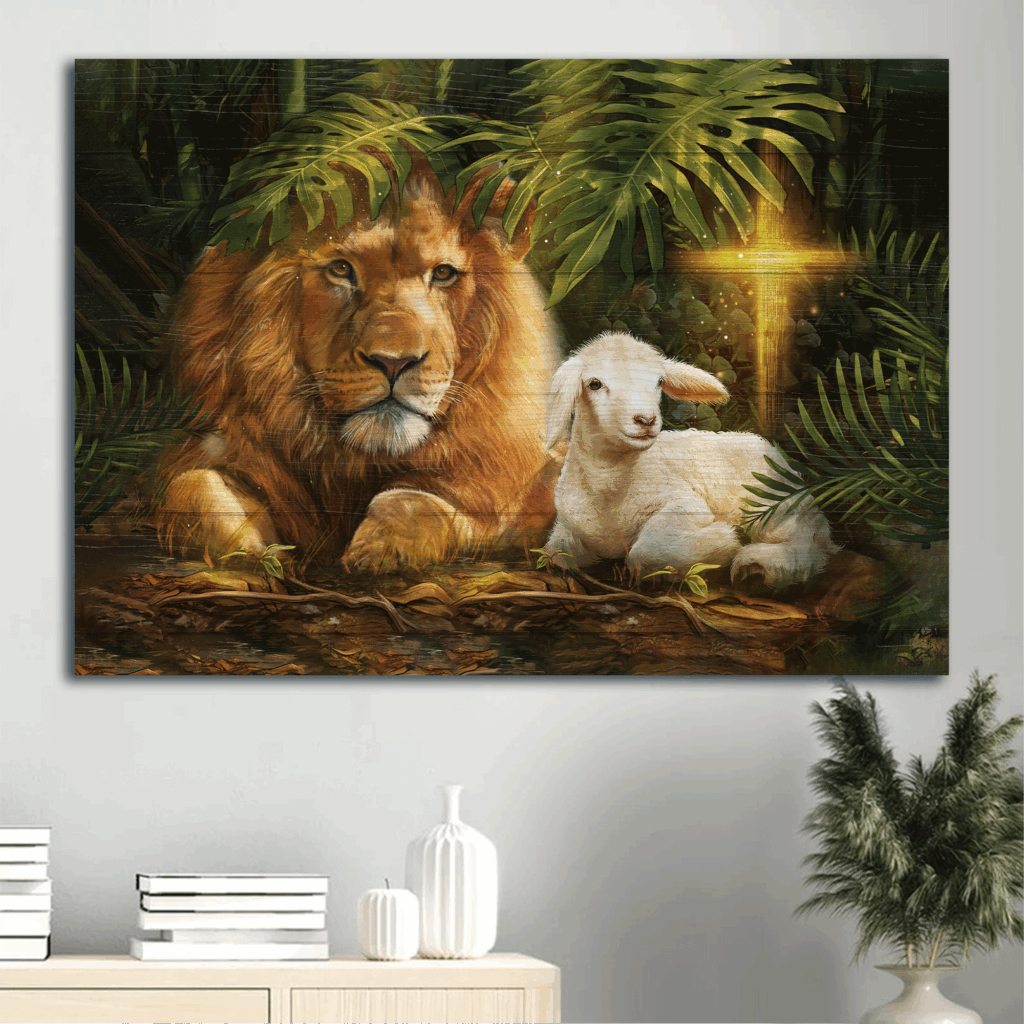 Jesus Landscape Poster Home Decor Gift – Lion King Lamb of God Lion of Judah Christian Decor Jesus Landscape Poster Home Decor Gift – Lion King Lamb of God Lion of Judah Christian Decor