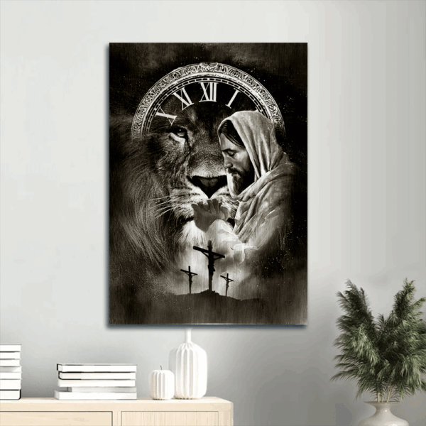 Jesus Portrait Poster – Black & White Drawing Lion of Judah Christian Wall Art