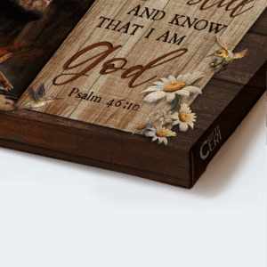 Jesus and Daisy Landscape Poster Home Decor Gift - Gift For Christian - Be Still and Know I Am God 1