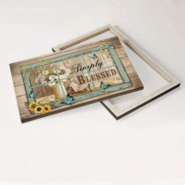 Jesus Landscape & Sunflower Daisy Poster Gift – Christian Home Decor – Simply Blessed