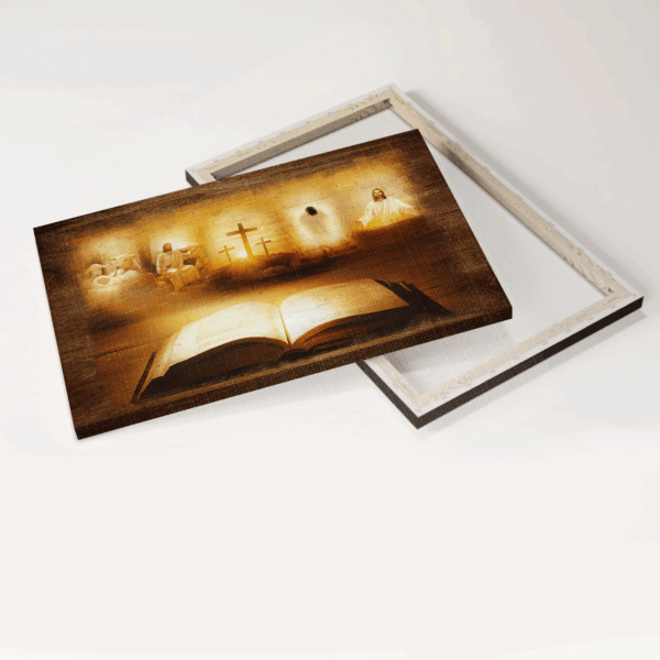 Jesus Landscape Poster – Home Decor Gift for Christians – Bible Cross Lamb of God Light from Heaven