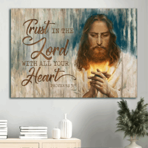 Jesus Landscape Poster - Inspirational Bible Verse Home Decor Gift for Christians - Trust in the Lord