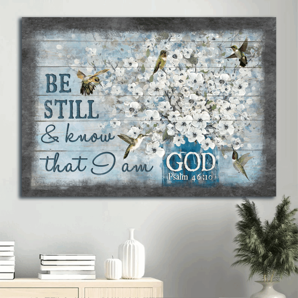 Christian Home Decor: Jesus Landscape Poster with Bible Verse Hummingbird Painting and White Flowers – Gift for Christians Christian Home Decor: Jesus Landscape Poster with Bible Verse Hummingbird Painting and White Flowers – Gift for Christians
