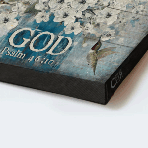 Christian Home Decor: Jesus Landscape Poster with Bible Verse Hummingbird Painting and White Flowers - Gift for Christians 1