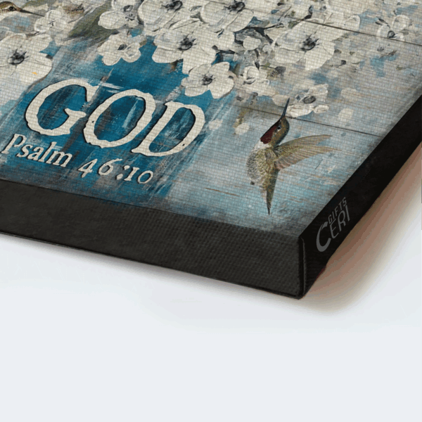 Christian Home Decor: Jesus Landscape Poster with Bible Verse Hummingbird Painting and White Flowers – Gift for Christians
