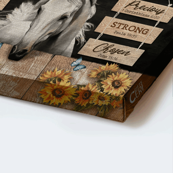 Jesus Landscape & Sunflower Horse Poster – Christian Home Decor Gift – God Says You Are
