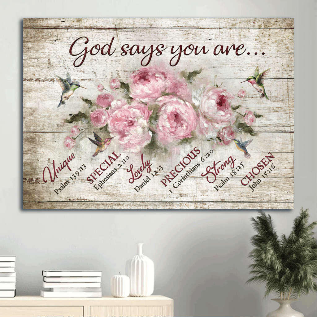 Jesus Landscape Poster: Bible Verse Watercolor Hummingbird Pink Flower Painting – Gift for Christian Home Decor Jesus Landscape Poster: Bible Verse Watercolor Hummingbird Pink Flower Painting – Gift for Christian Home Decor