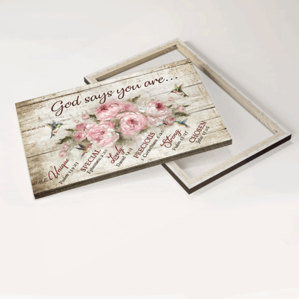 Jesus Landscape Poster: Bible Verse Watercolor Hummingbird Pink Flower Painting – Gift for Christian Home Decor