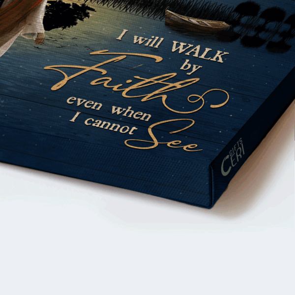 Jesus Walks on Water Night Landscape Poster – Gift for Christian Home Decor – Faithful Gift