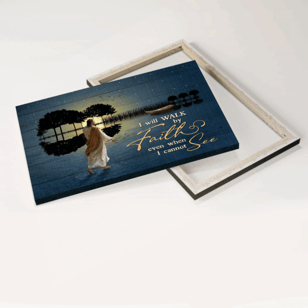 Jesus Walks on Water Night Landscape Poster – Gift for Christian Home Decor – Faithful Gift