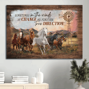 Christian Home Decor: Jesus Mountain Horse Windmill Poster - Inspirational Gift for Christians