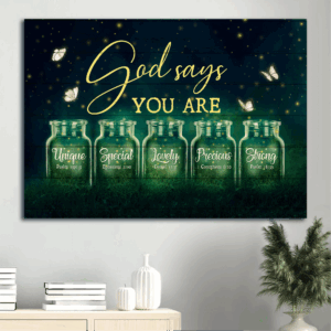Jesus Landscape Poster: Night Firefly & Butterfly Home Decor Gift for Christian - Unique God-inspired Art