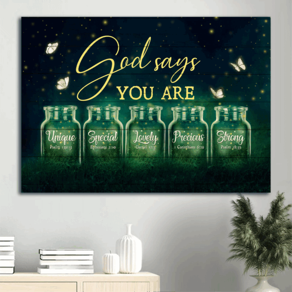 Jesus Landscape Poster: Night Firefly & Butterfly Home Decor Gift for Christian – Unique God-inspired Art