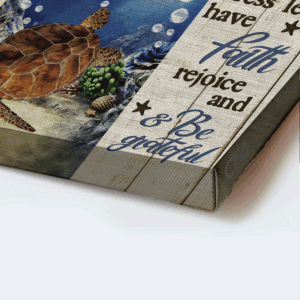 Jesus Landscape Poster: Sea Turtle & Blue Ocean Home Decor Gift for Christian 1