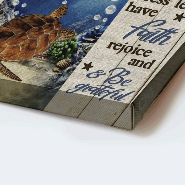 Jesus Landscape Poster: Sea Turtle & Blue Ocean Home Decor Gift for Christian