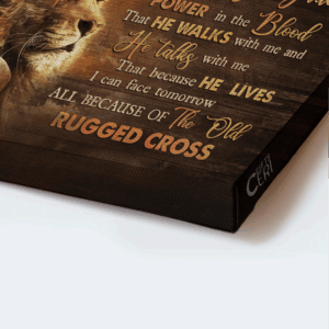 Jesus Lion & Golden Crown Landscape Poster - Christian Home Decor Gift with Amazing Grace 1