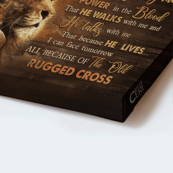 Jesus Lion & Golden Crown Landscape Poster – Christian Home Decor Gift with Amazing Grace