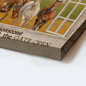 Jesus Landscape & Windmill Poster - Christian Home Decor Gift with Quarter Horse - Live Like Someone Left the Gate Open 1
