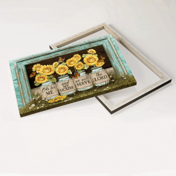 Jesus Landscape Poster Home Decor Gift – Sunflower Jars Butterfly Picture Frame – Christian Gift