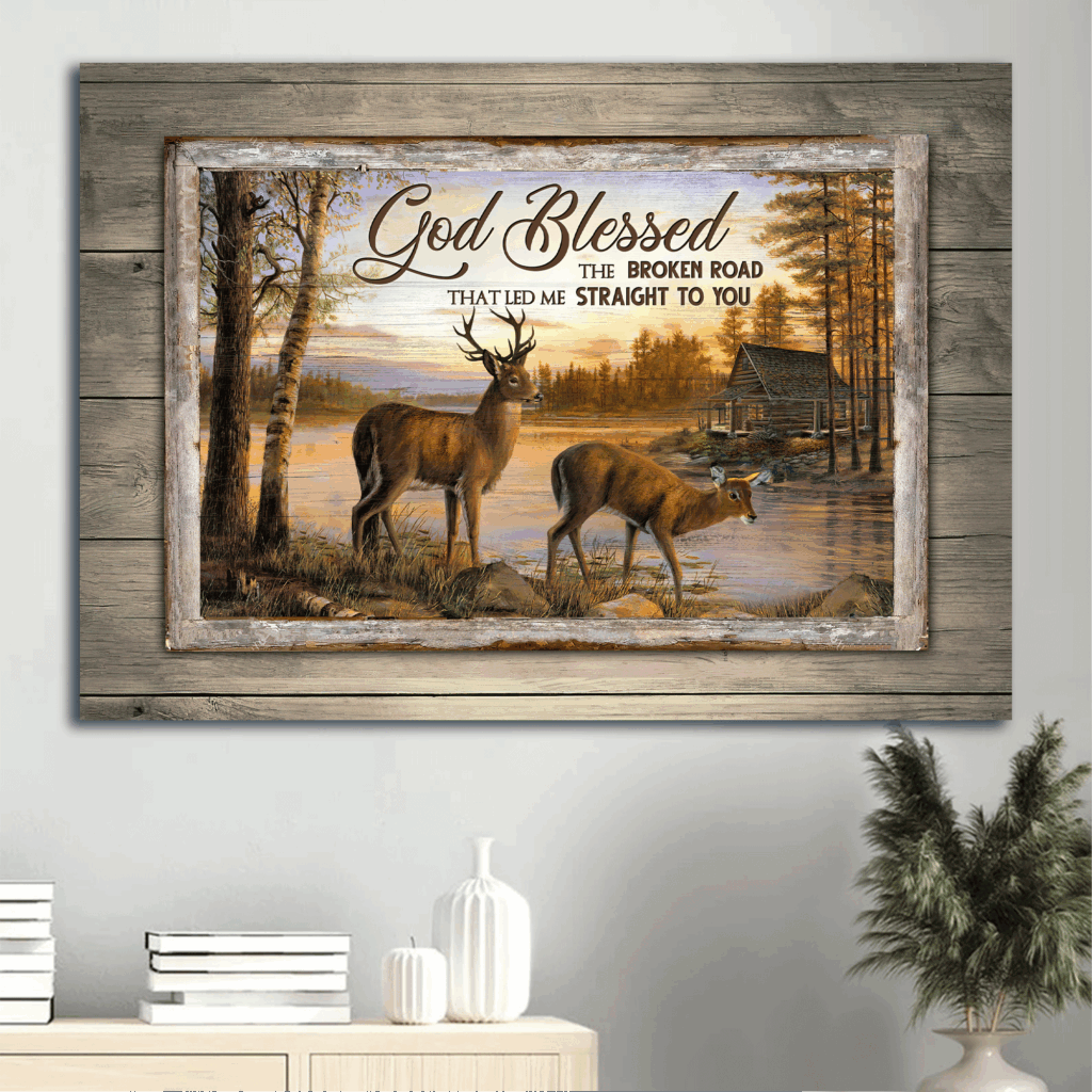Jesus Landscape Poster – Beautiful Sunset River Painting Gift for Christian Home Decor Jesus Landscape Poster – Beautiful Sunset River Painting Gift for Christian Home Decor