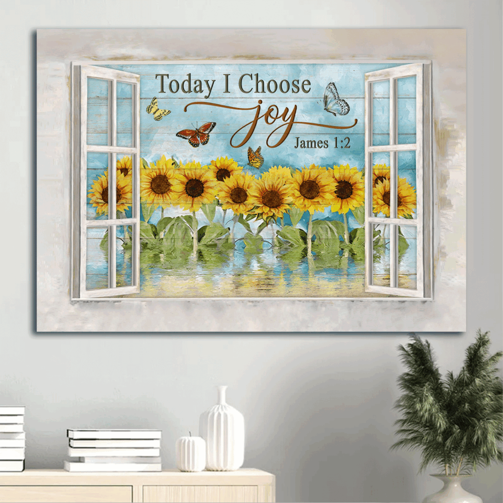 Jesus Landscape Poster Home Decor Gift – Sunflower Garden & Watercolor Butterfly – Christian Joy Art Jesus Landscape Poster Home Decor Gift – Sunflower Garden & Watercolor Butterfly – Christian Joy Art