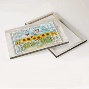 Jesus Landscape Poster Home Decor Gift - Sunflower Garden & Watercolor Butterfly - Christian Joy Art 1