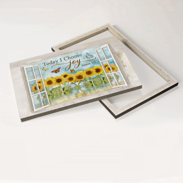 Jesus Landscape Poster Home Decor Gift – Sunflower Garden & Watercolor Butterfly – Christian Joy Art
