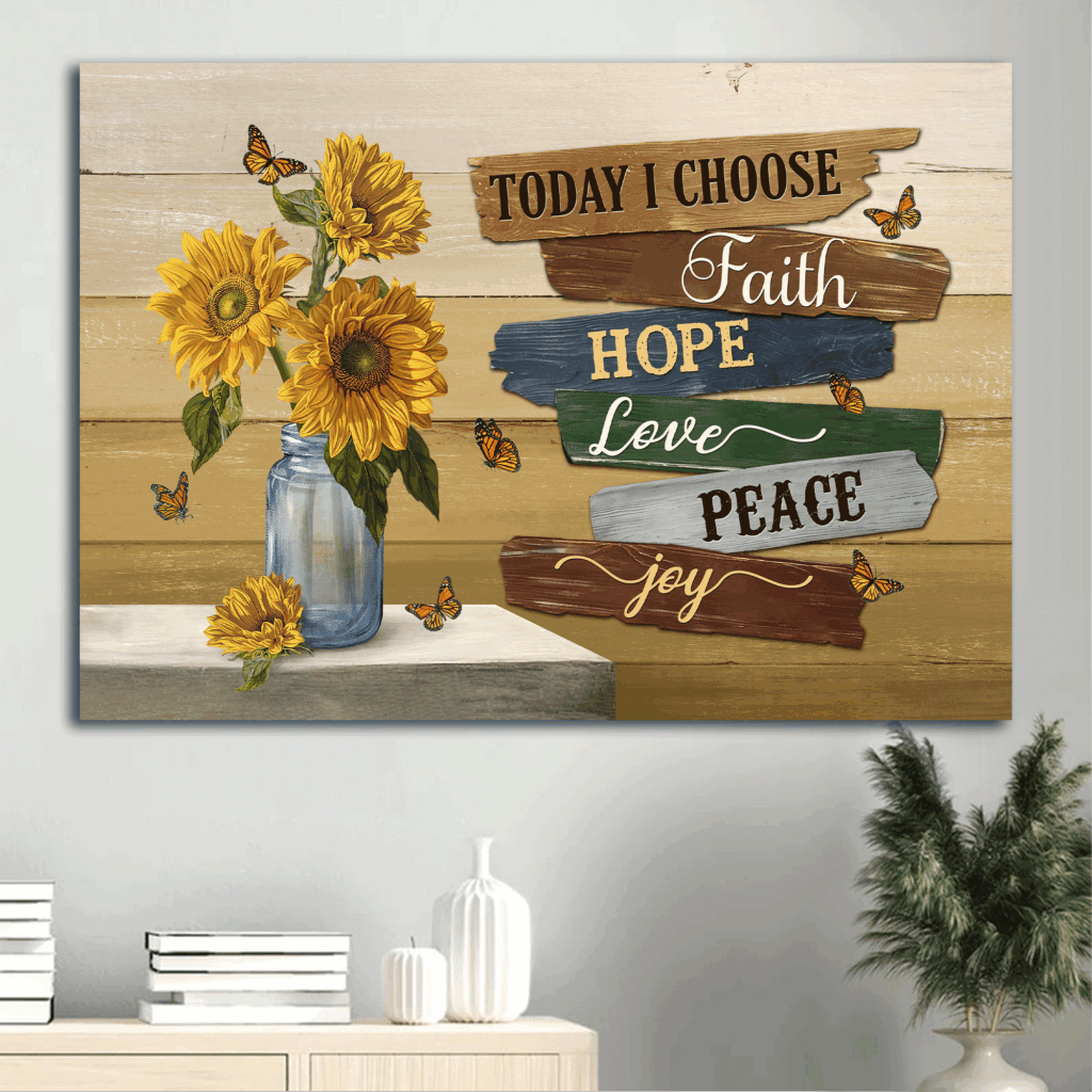 Jesus Landscape & Sunflower Monarch Butterfly Poster – Christian Home Decor Gift – Choose Faith Jesus Landscape & Sunflower Monarch Butterfly Poster – Christian Home Decor Gift – Choose Faith
