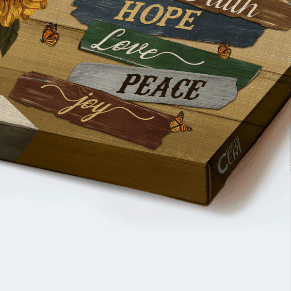 Jesus Landscape & Sunflower Monarch Butterfly Poster – Christian Home Decor Gift – Choose Faith