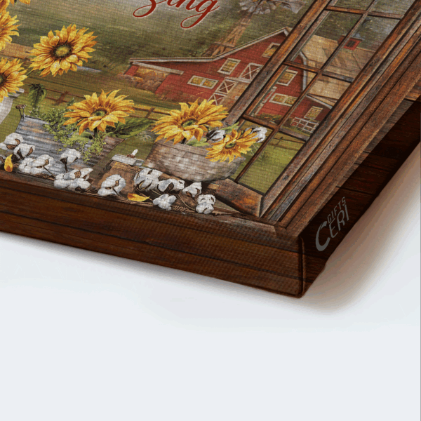 Jesus Landscape Poster Home Decor Gift – Stunning Sunflower & Cotton Flower Art – Perfect Christian Gift